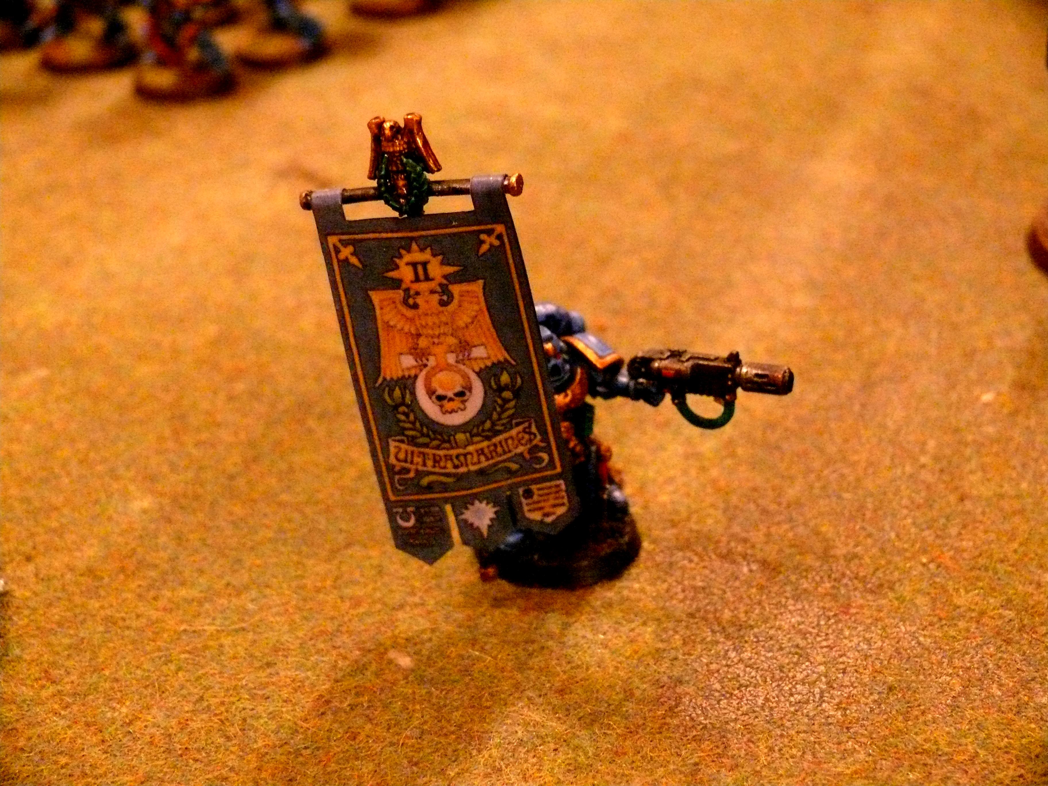 Banner, Bearer, Space, Space Marines, Ultramarines, Warhammer 40,000